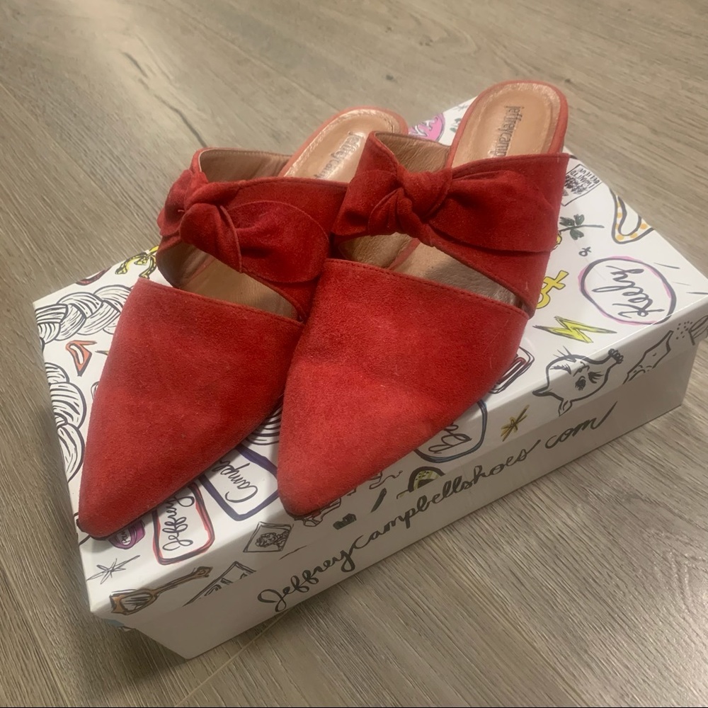 Jeffrey Campbell Charlin Red Suede Mules